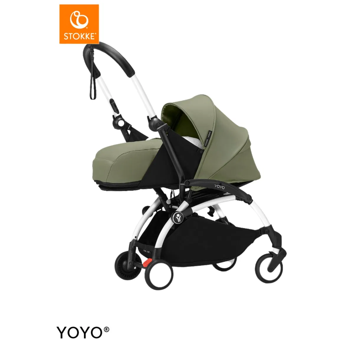 Stokke_Yoyo_0+_olive_white_frame_Baby-Boem_Amsterdam